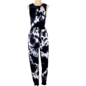 Antistar Monochrome Tie-Dye Sleeveless Jumpsuit - size Lg